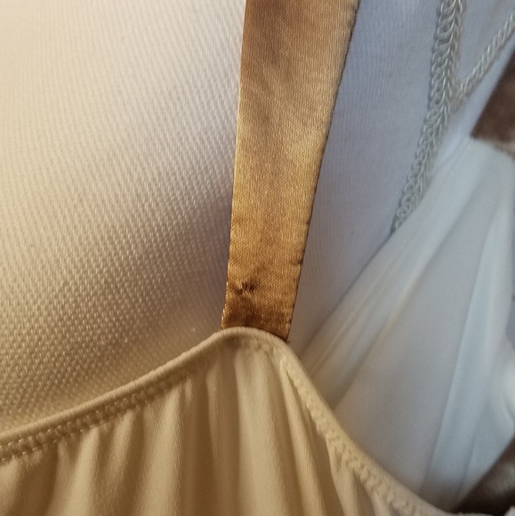 Wishes Wishes Wishes Cream & Gold Pleated dress L - Picture 2 of 3